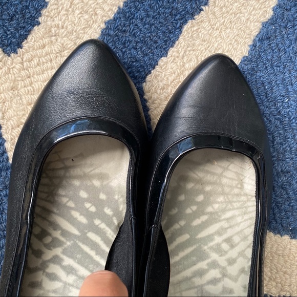 🖤 CLARKS CLASSIC BLACK LEATHER POINTED TOE CHUNKY HEELS! - Picture 3 of 12